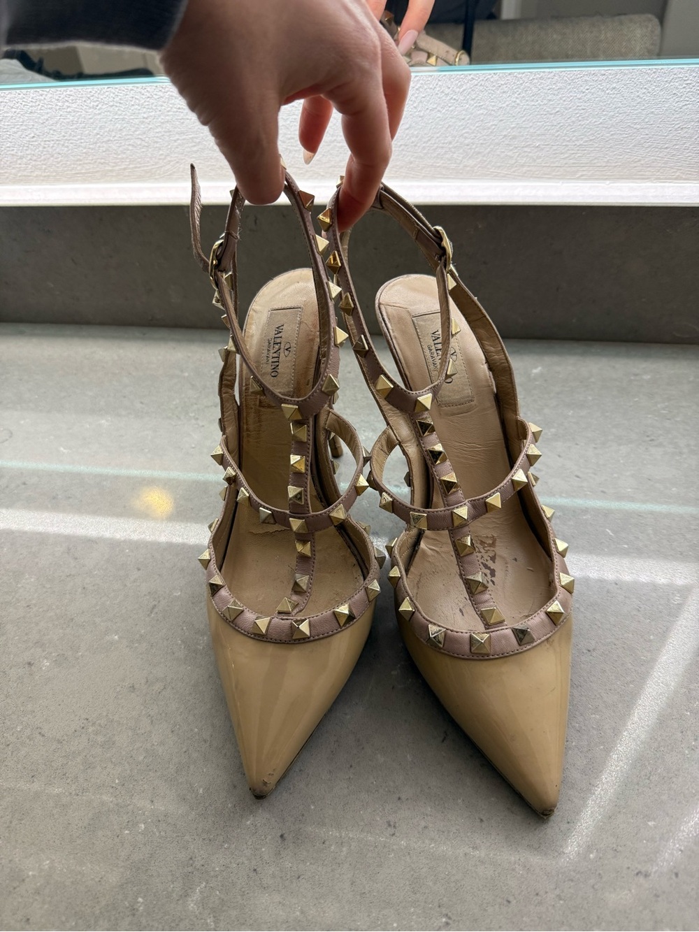 Valentino Garavani Rockstud Patent Leather heels